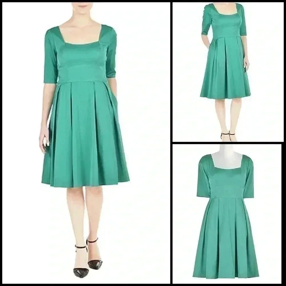 Eshakti Banded Empire Waist Faille Fit And Flare Old Money Custom Dress